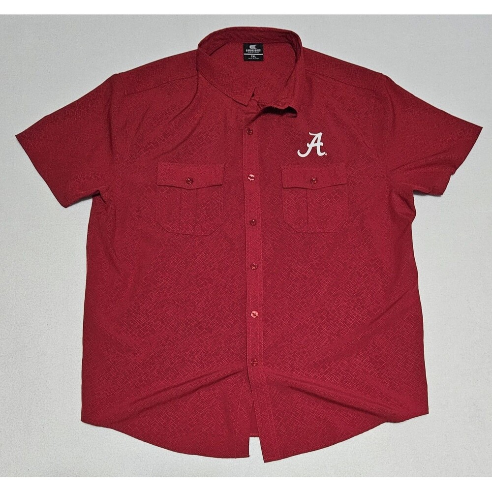 Men's Colosseum University of  Alabama Short Sleeve Full Button Up XXL
